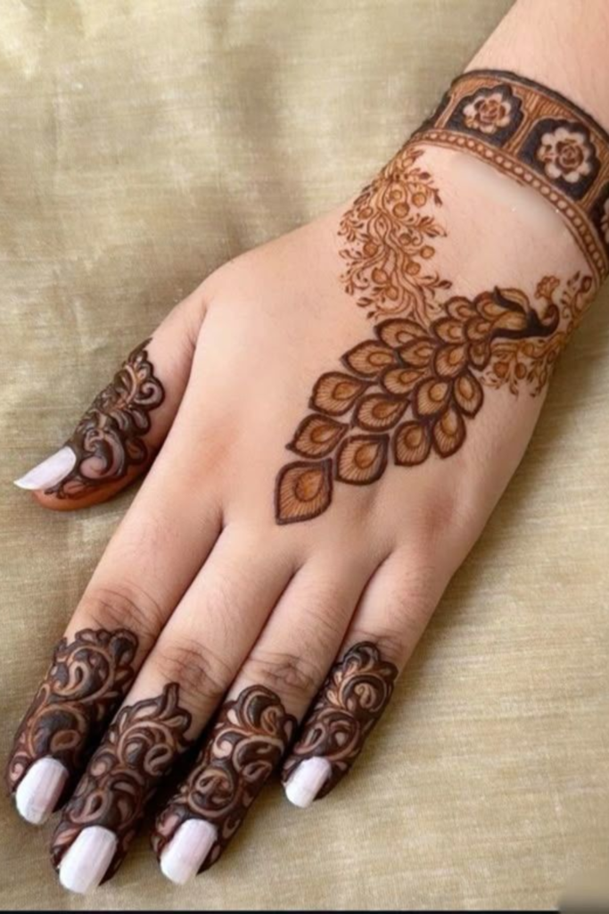 Holi Mehndi Design 2026: The Fusion of Colors and Henna Peacock with Flowers Design