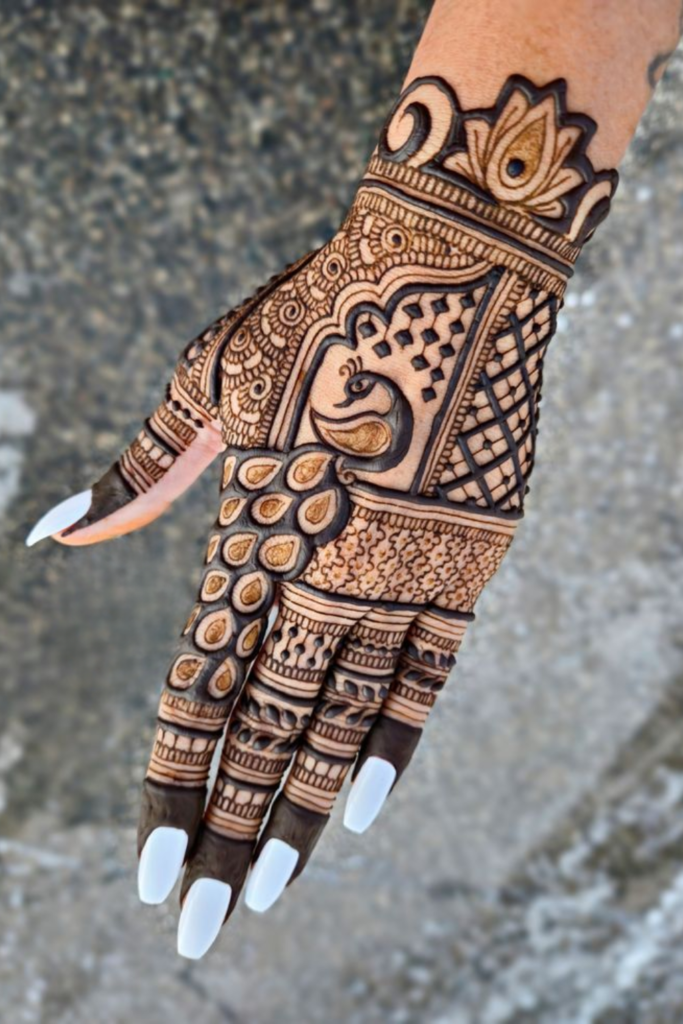 Holi Mehndi Design 2026: The Fusion of Colors and Henna Peacock with Flowers Design