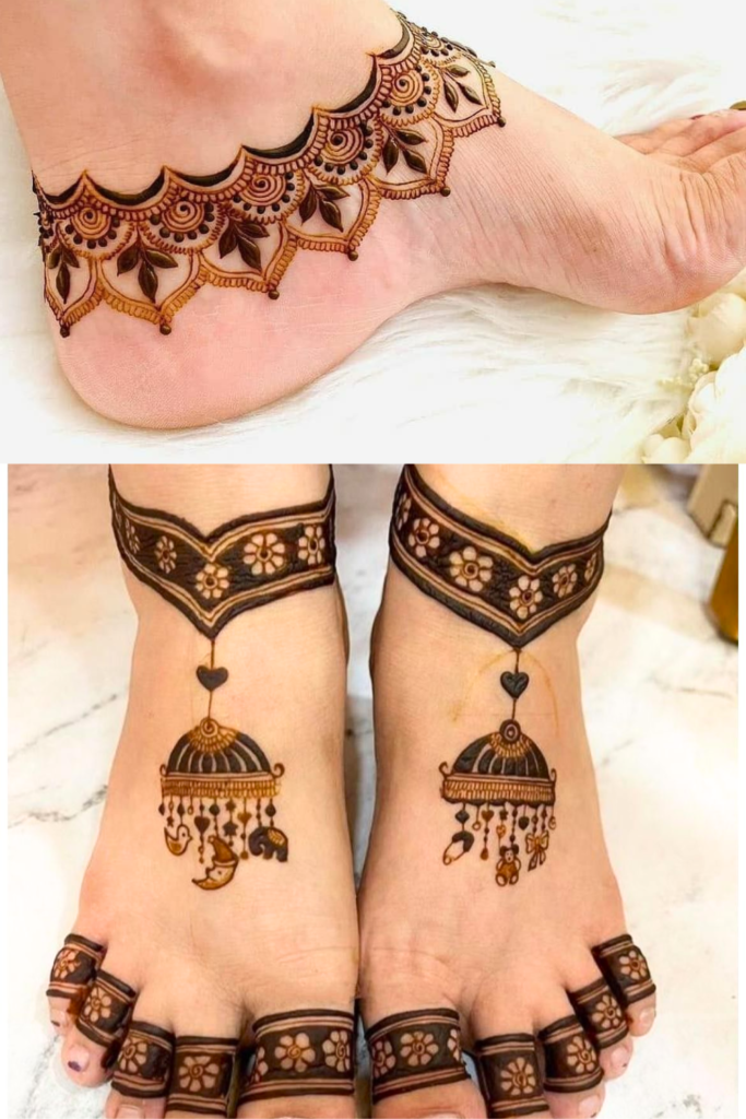 Foot Mehndi Design 2026: A Guide to the Art of Adorning Your Feet anklet pattern foot mehndi design