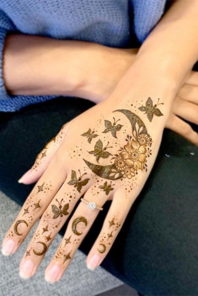 arabic chand mehndi 