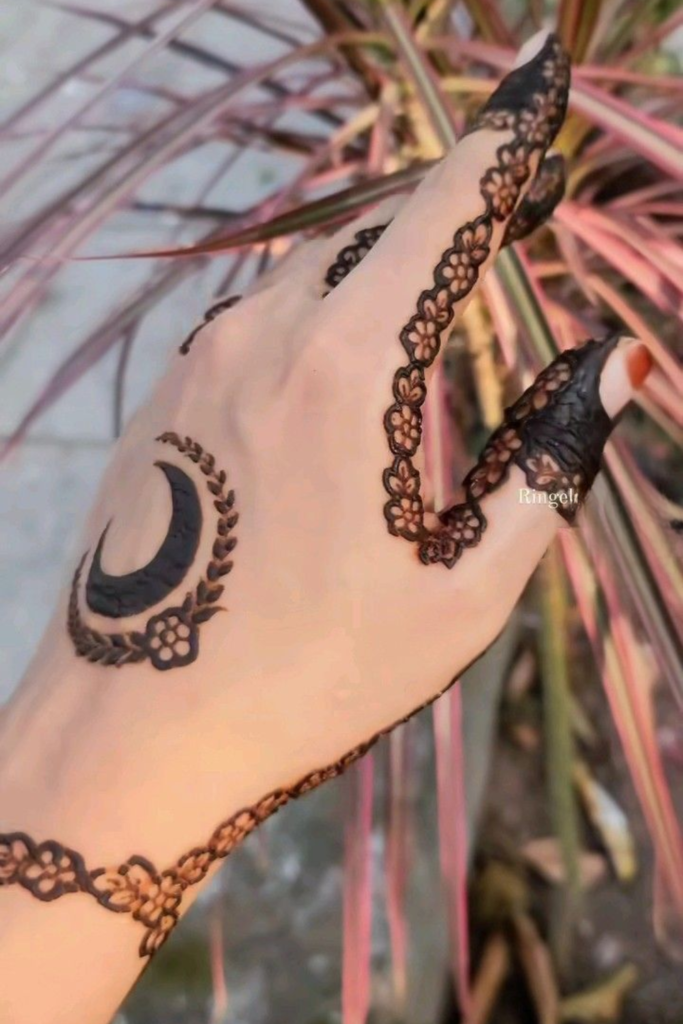 arabic chand mehndi 