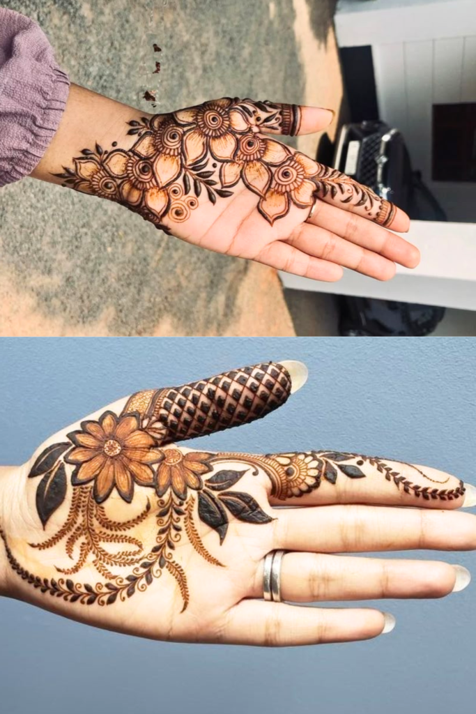 floral bail mehndi design