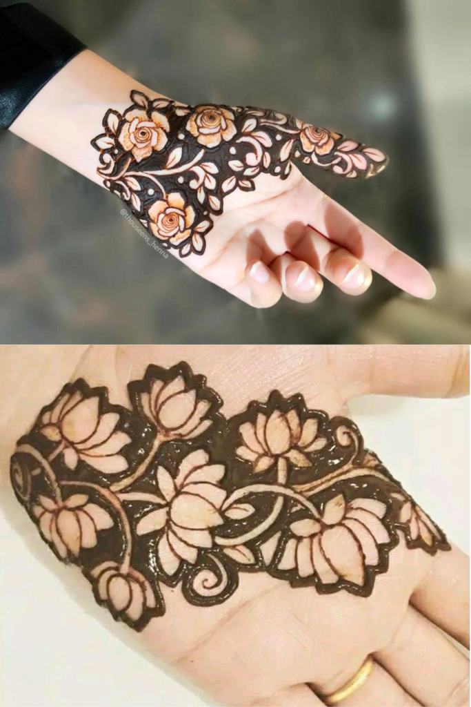 floral bail mehndi design 