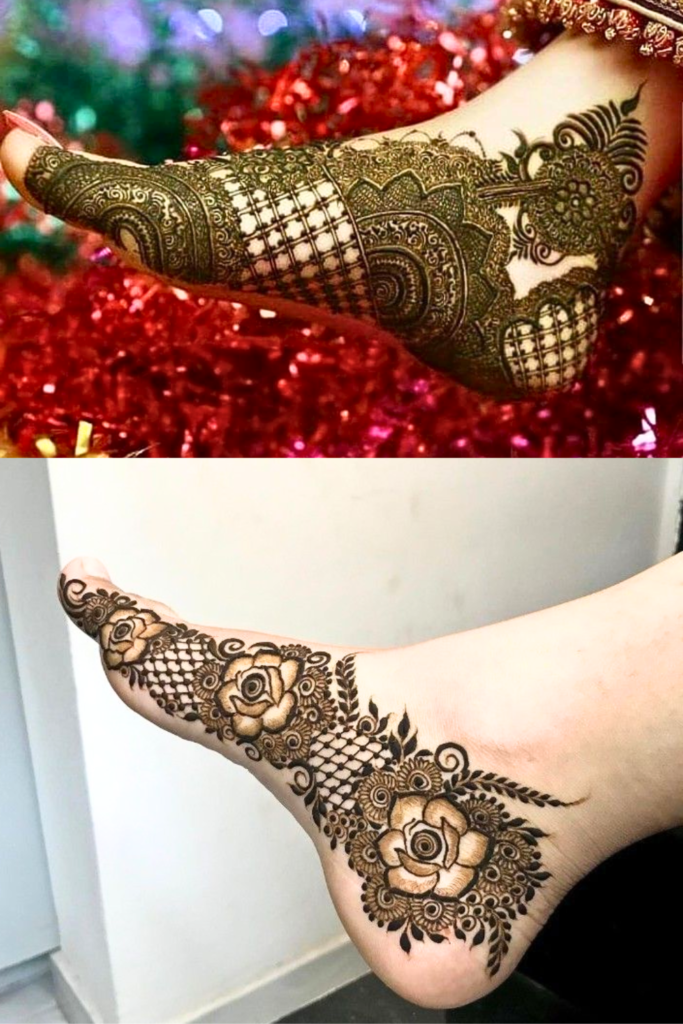 Foot Mehndi Design 2026: A Guide to the Art of Adorning Your Feet geometric foot mehndi design