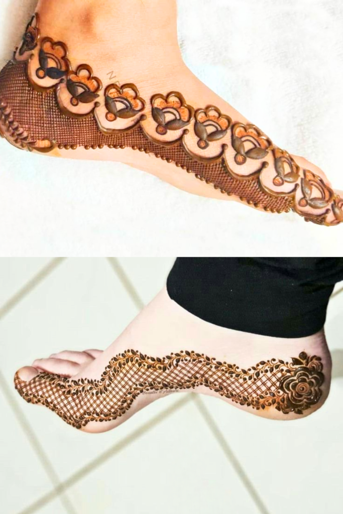 Foot Mehndi Design 2026: A Guide to the Art of Adorning Your Feet geometric foot mehndi design