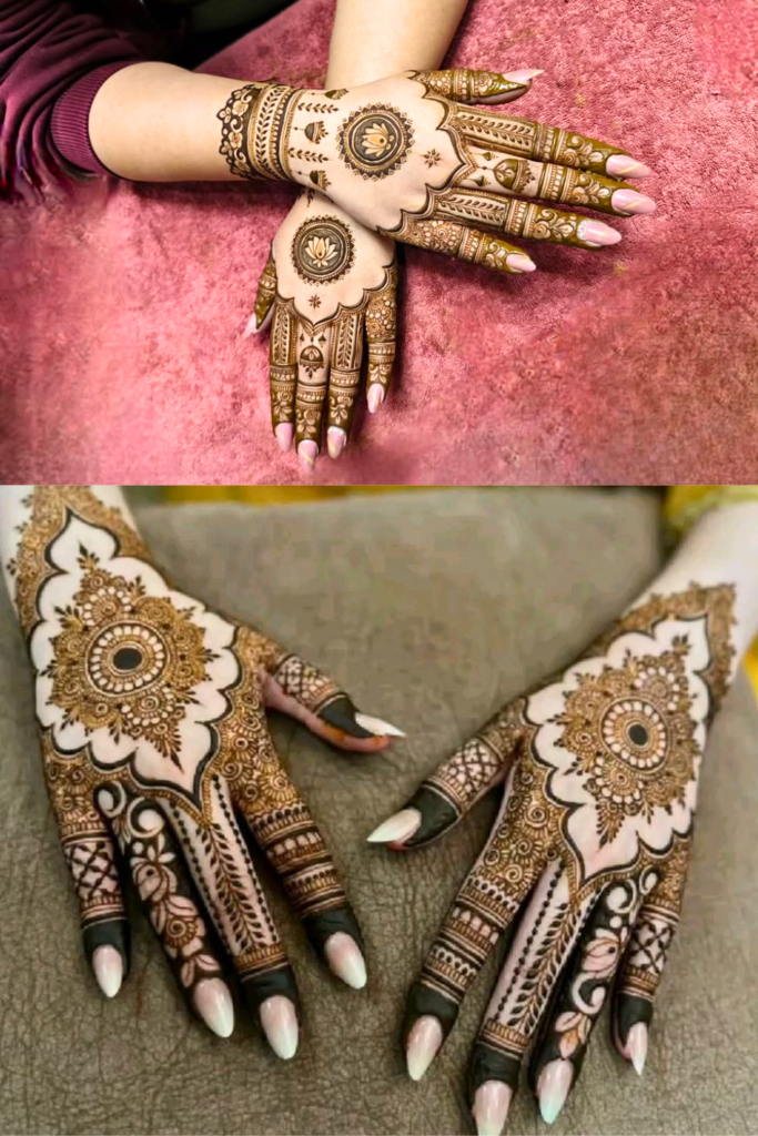 indo arabic round mehndi 