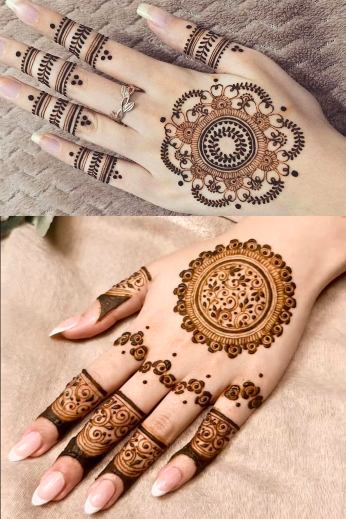 indo arabic round mehndi 
