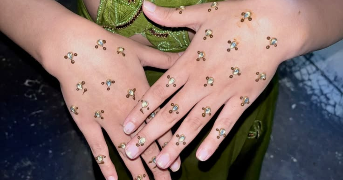 kundan mehndi design