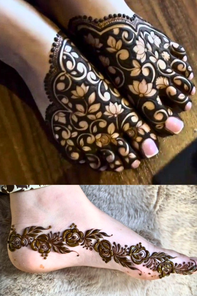 Foot Mehndi Design 2026: A Guide to the Art of Adorning Your Feet lotus flowers foot mehndi design