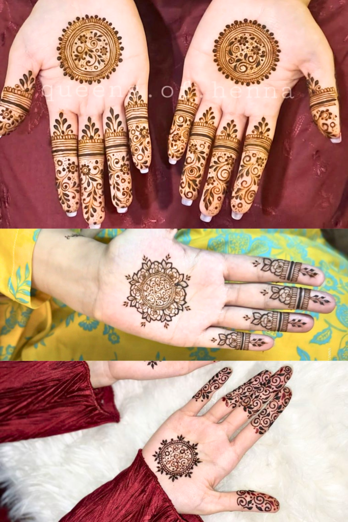 minimlist round mehndi 