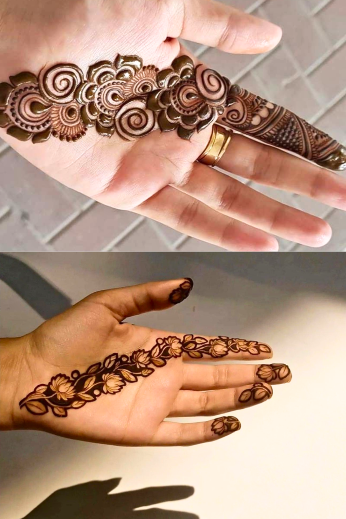 single vine bail mehndi design