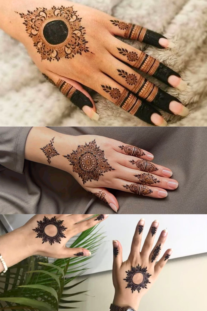 traditional indian round mehndi 