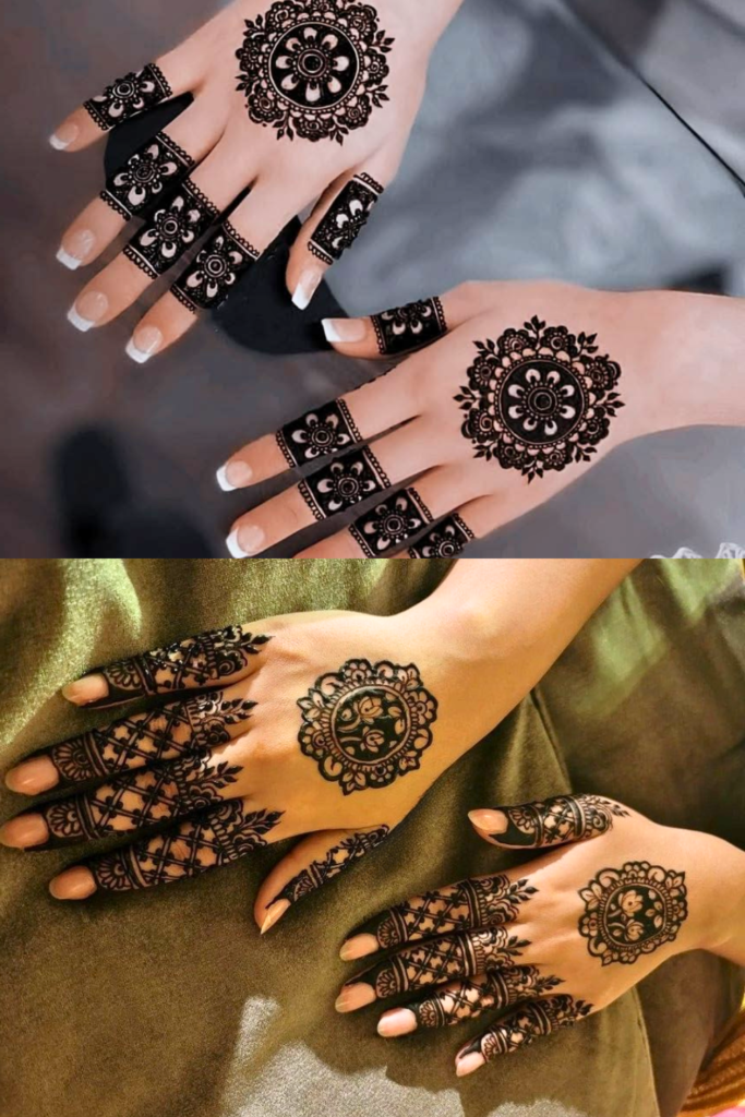 traditional indian round mehndi 