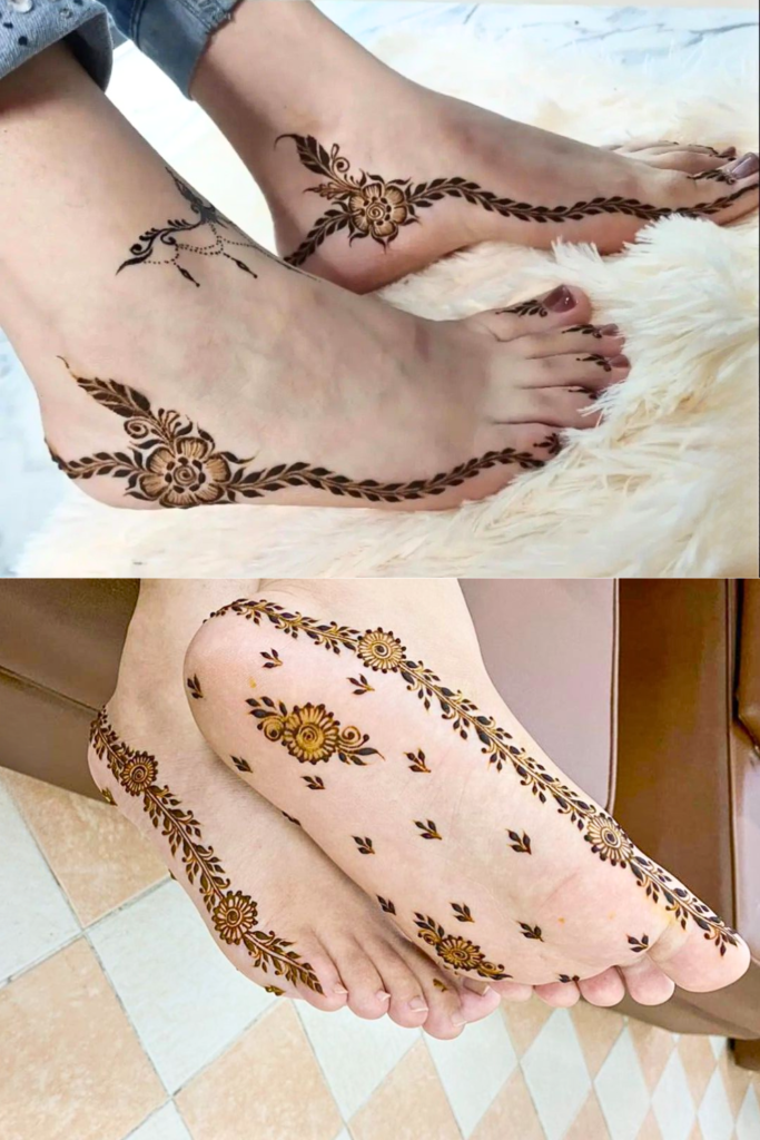 Foot Mehndi Design 2026: A Guide to the Art of Adorning Your Feet vines and tendrils foot mehndi design