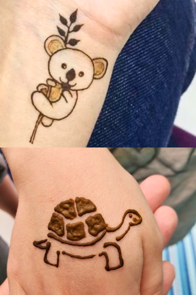 animal kids mehndi design 