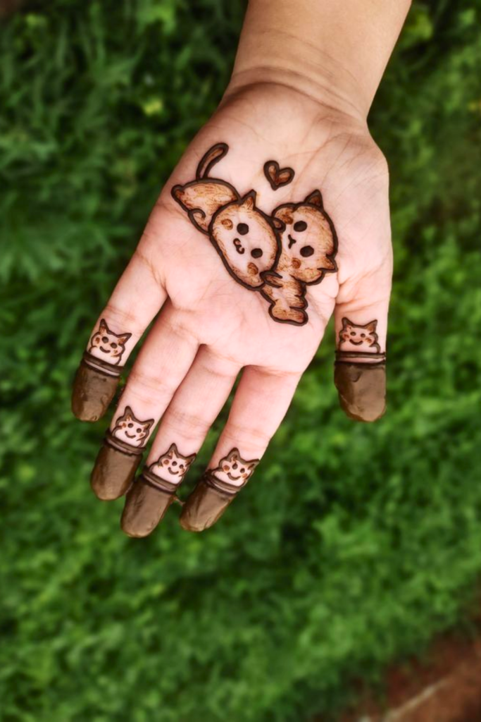 animal kids mehndi design