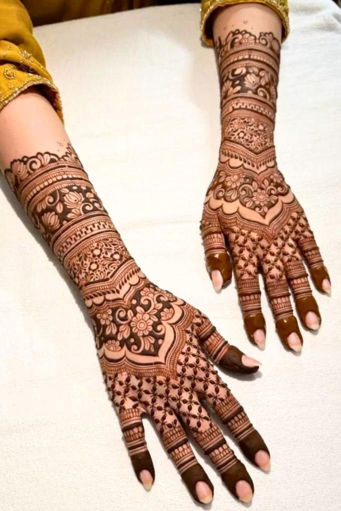 back hand bridal mehndi design 