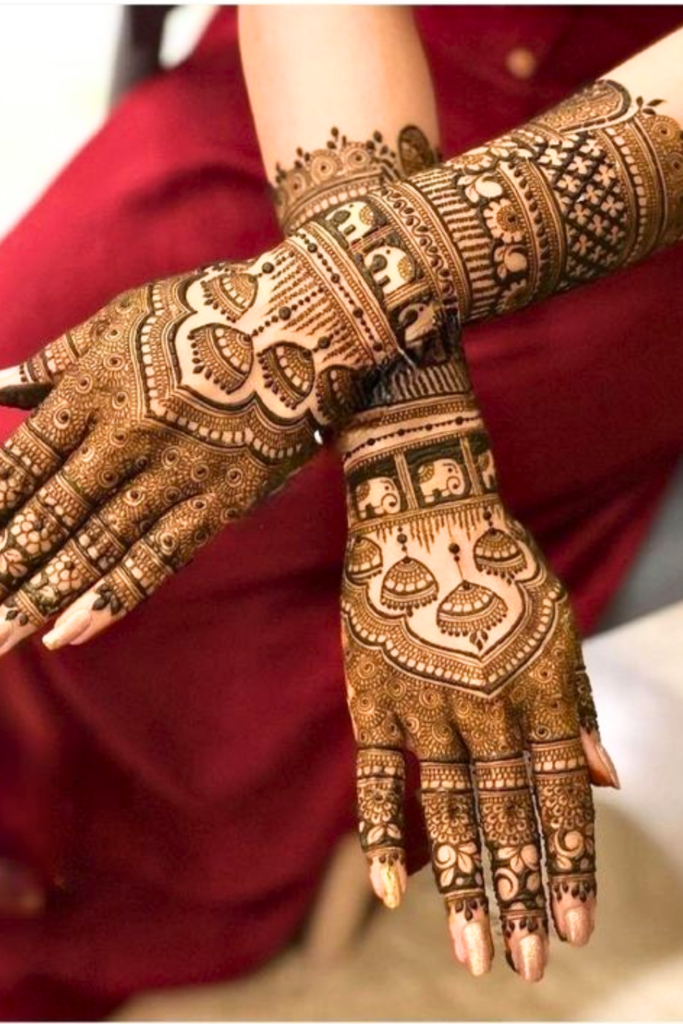 back hand bridal mehndi design 