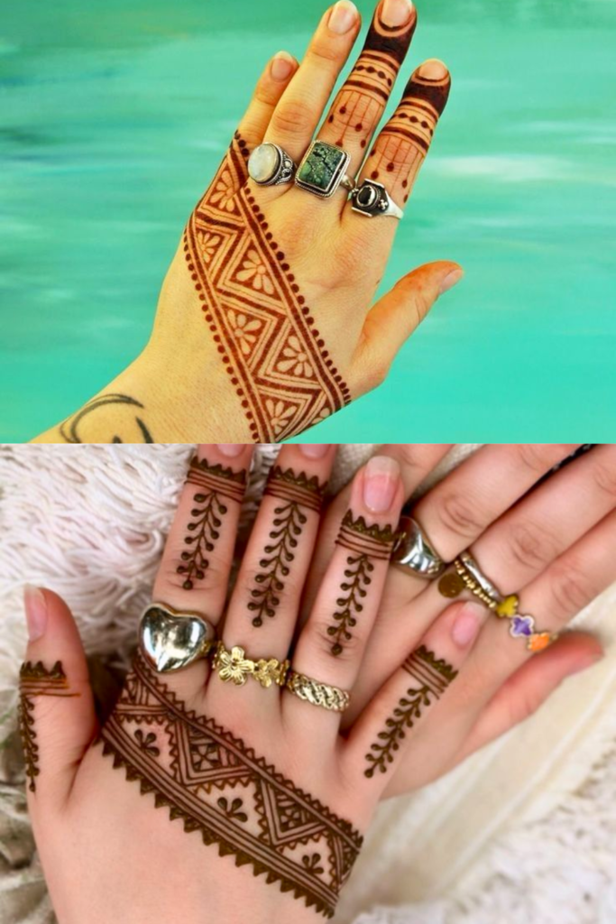 border zigzag mehndi design