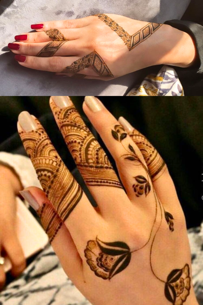 box zigzag mehndi design