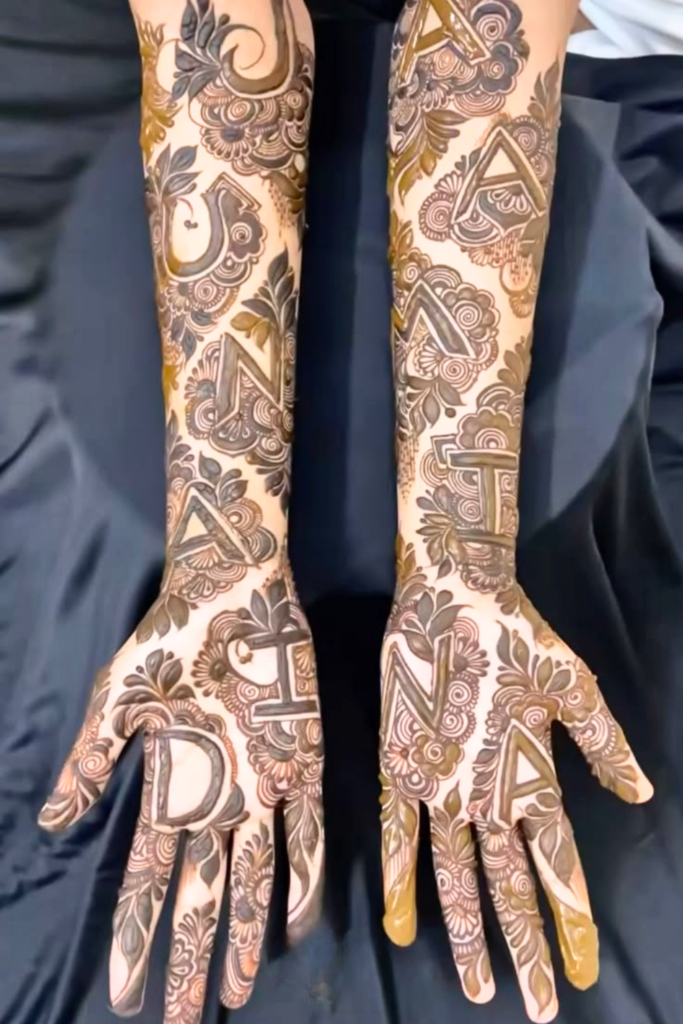 bridal name mehndi