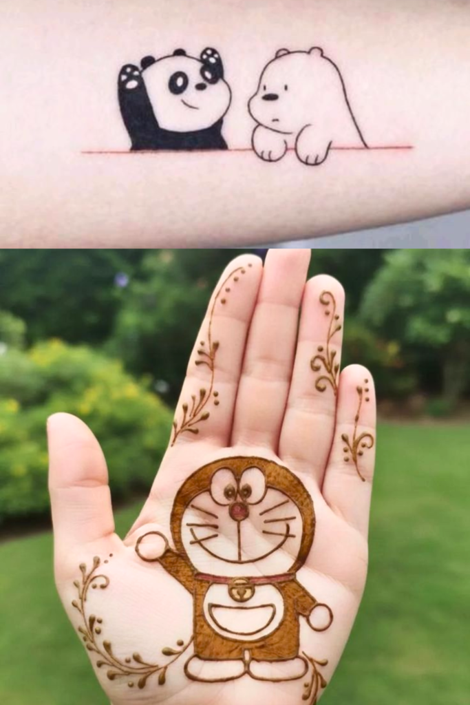 caroon kids mehndi design