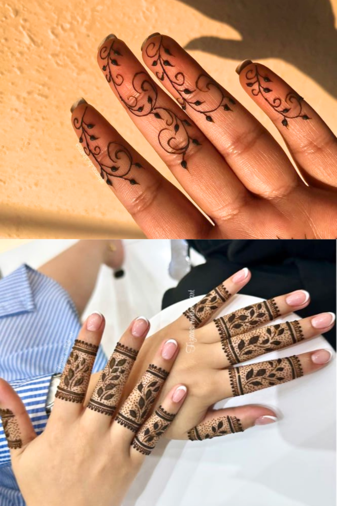 easy finger mehndi design 