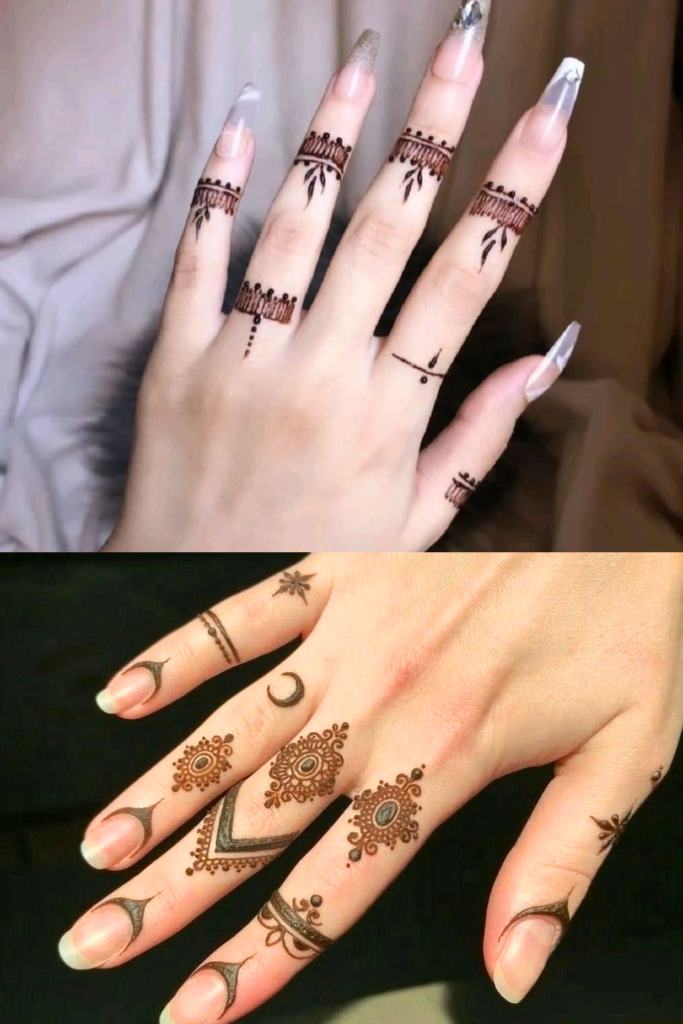 easy finger mehndi design