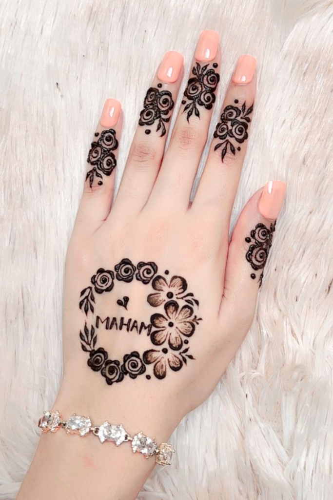 floral name mehndi