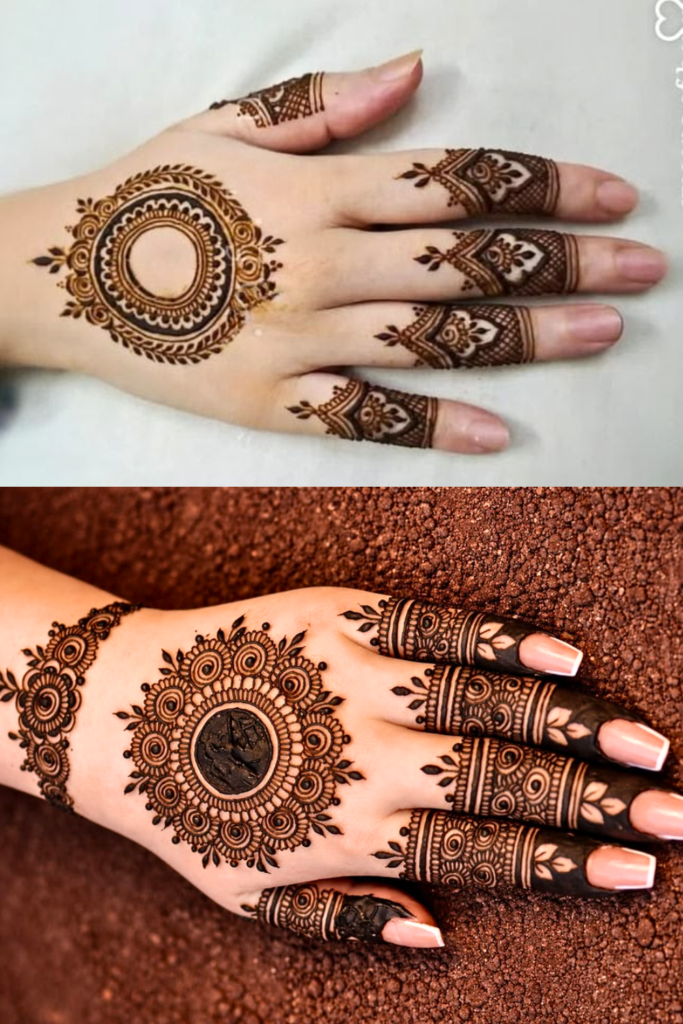 floral tikki mehndi design