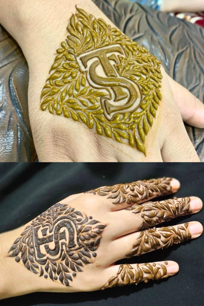 geometric name mehndi 