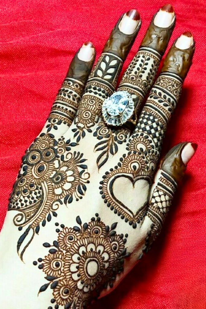 mandala heart mehndi design