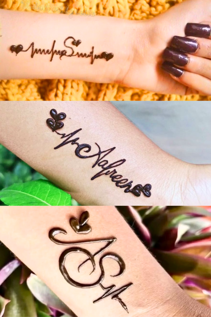 minimal name mehndi