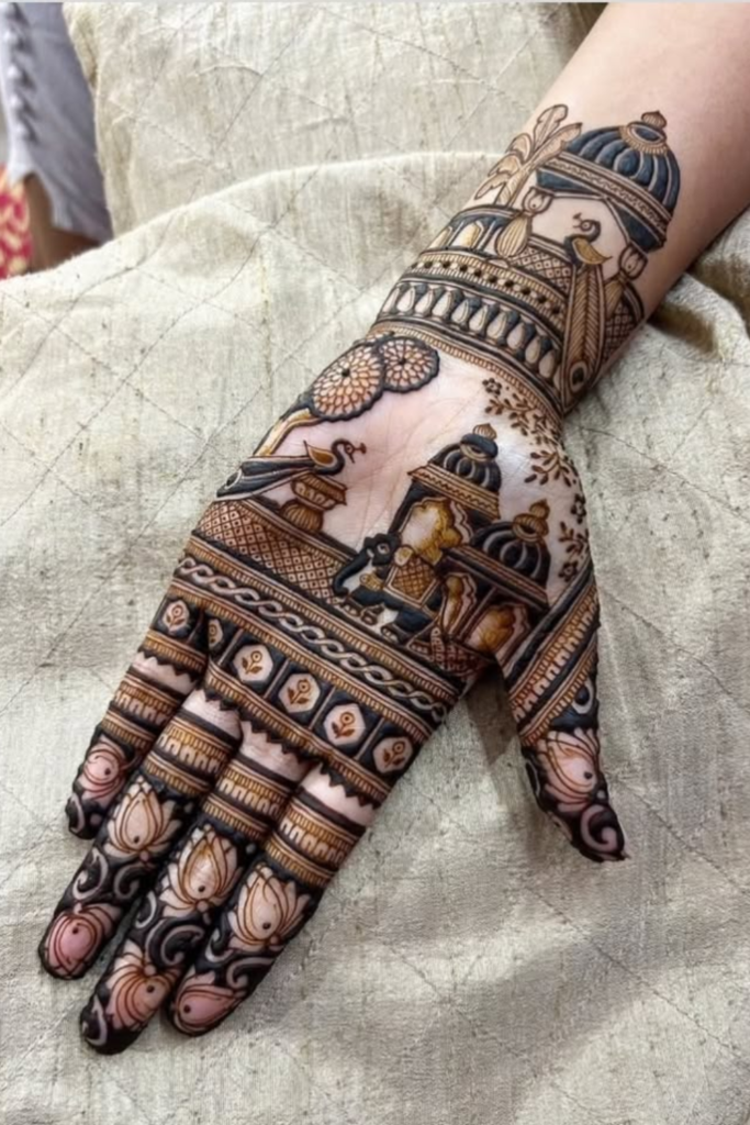 peacock arabic mehndi design 