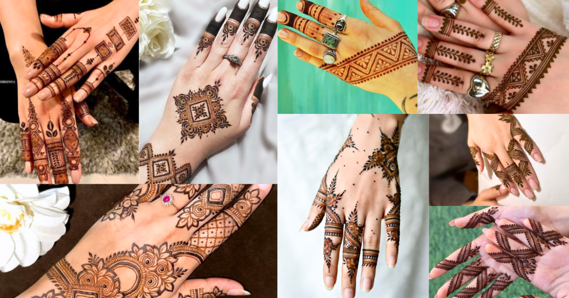 zigzag mehndi design